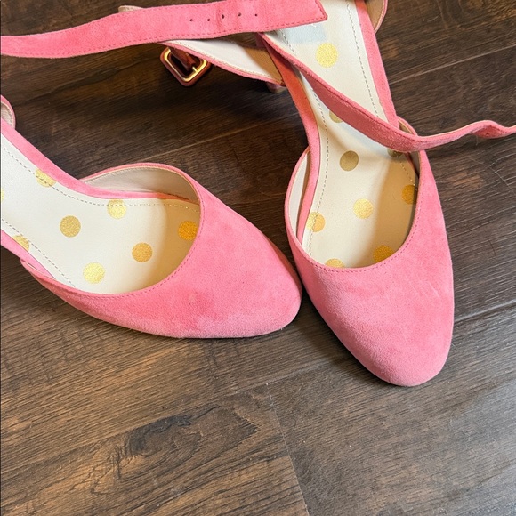 Pink Suede Heels Ankle Strap - Picture 5 of 5